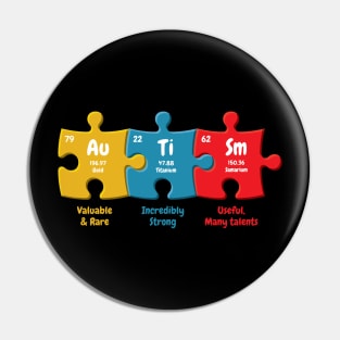 Autism Awareness Puzzle Chemical Element Pin