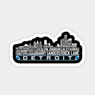 Detroit Football Team All Time Legends, Detroit City Skyline Magnet