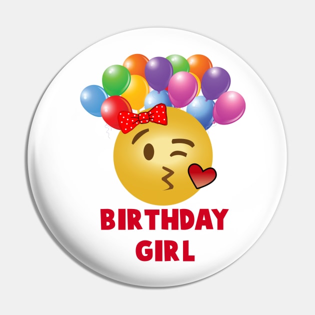 Birthday Girl - Emoji Pin by SusieTeeCreations