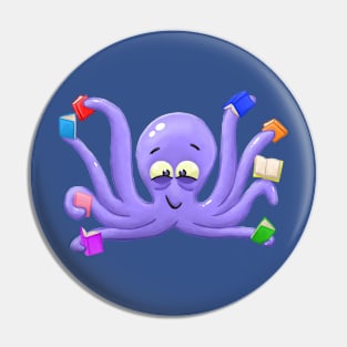 Octopus Loves Reading Books Pin