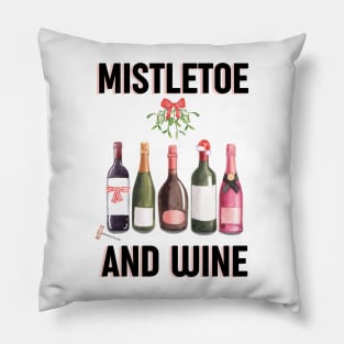 Mistletoe and wine - Alternative Christmas design Pillow