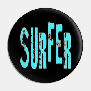 Surfer, Hello Summer Vintage Funny Surfer Riding Surf Surfing Lover Gifts Pin