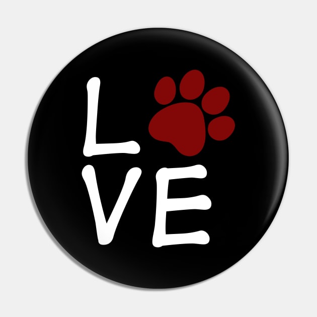 LOVE Pet Paw Pin by AllThingsNerdy