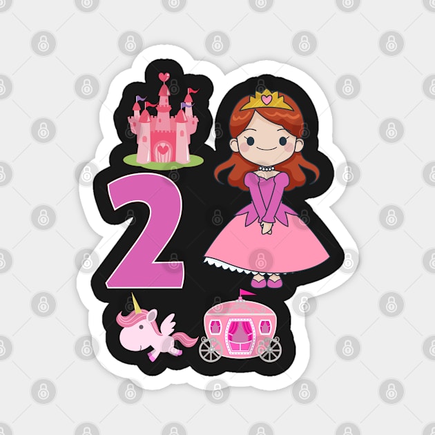 2nd birthday  Princess Castle Unicorn Carriage Magnet by KrasiStaleva