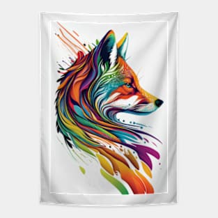 Colorful Fox: Adorable and Cute Wildlife Animals in Vibrant Colors Tapestry