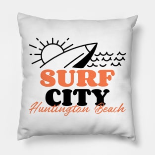 Surf City Huntington Beach USA Pillow