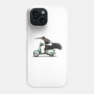 Anteater on a Vespa - Green Phone Case