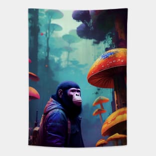 Abstract Another World Ape Tapestry