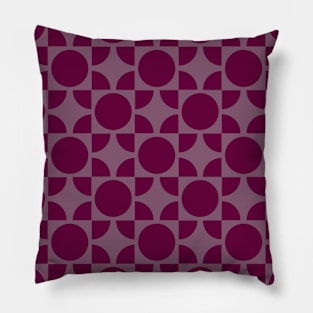 Tyrian Purple Around The World Patchwork Pattern Pillow