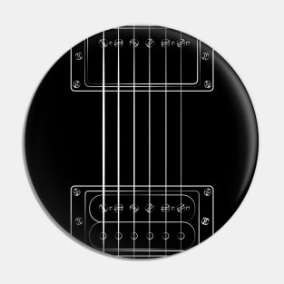 These Go To Eleven, Line Drawing - Vintage Guitar design Pin
