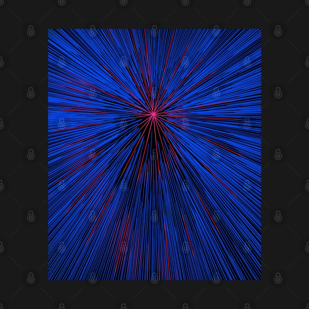 A colorful hyperdrive explosion - blue with neon red highlights version by DaveDanchuk