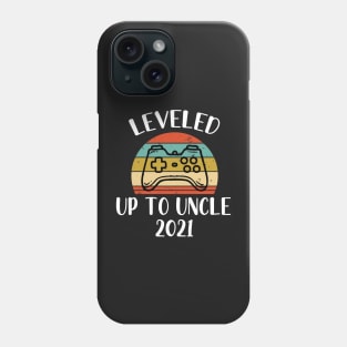 Leveled Up To Uncle 2021 - Pregnancy Announcement New Uncle Retro - Funny Maternity Gift For Gamer Lover Phone Case