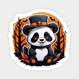 Adorable panda bear wearing a top hat, halloween art Magnet