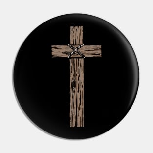 Wooden cross Pin