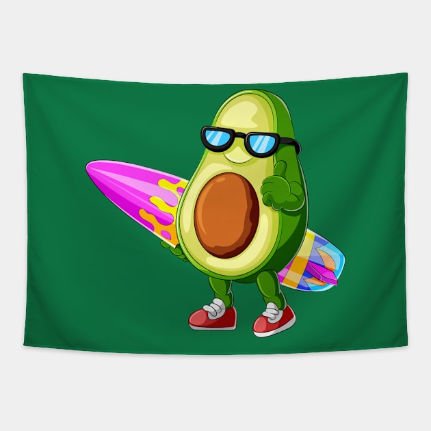 avocado surfer Tapestry by Mako Design 