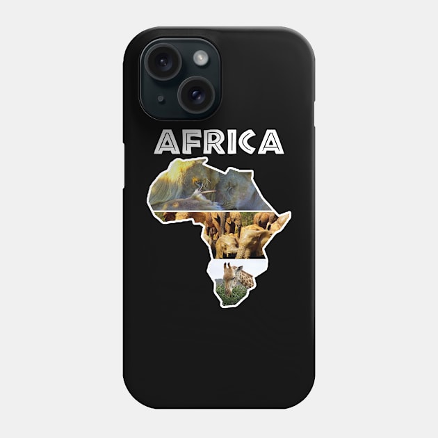 African Wildlife Continent Collage Phone Case by PathblazerStudios