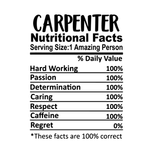 Carpenter Nutrition Facts Funny T-Shirt