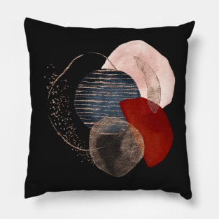 Modern Abstract Blush, Terracotta, Rose Gold and Navy Blue Pillow