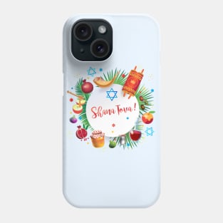 Honey and Apple Happy Rosh Hashanah, Shana Tova! Autumn New Year Jewish Holiday Phone Case