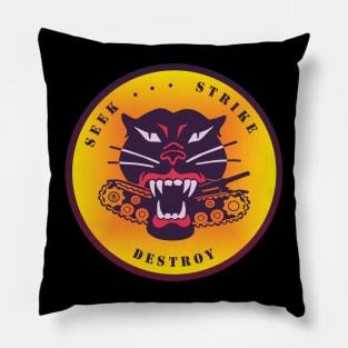 Seek Strike Destroy logo retro style Pillow