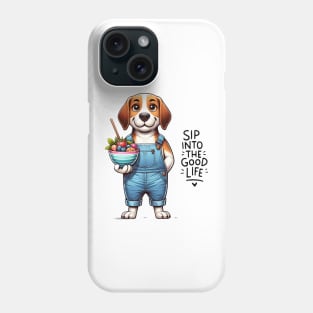 "Dip into the Good Life" - Beagle and Fruit Bowl Phone Case