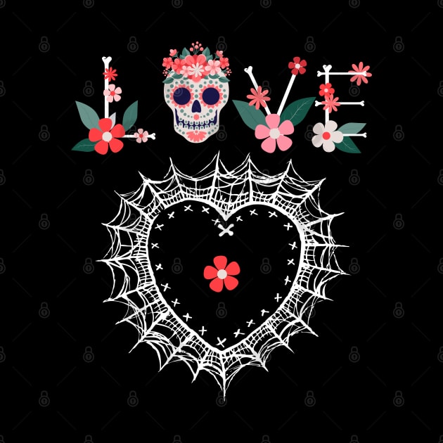 halloween love and cobweb heart by famatrix