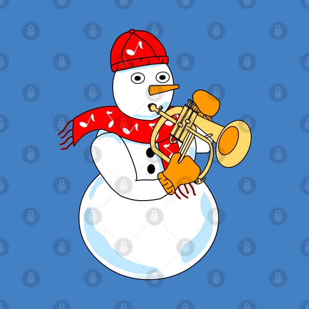 Flugelhorn Snowman by Barthol Graphics