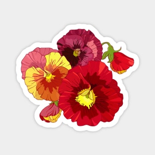 red pansy flowers Magnet