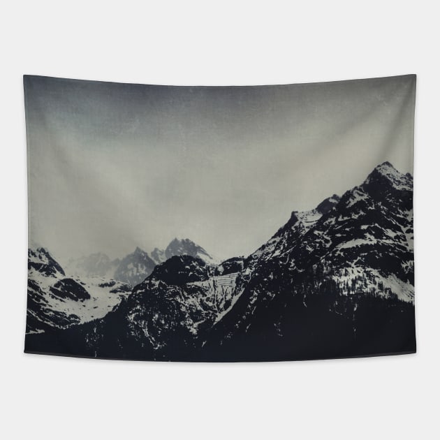 Misty Dark Mountains Tapestry by DyrkWyst