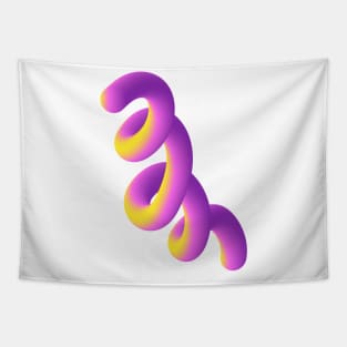 Fluid geometric orange abstract shape worm Tapestry