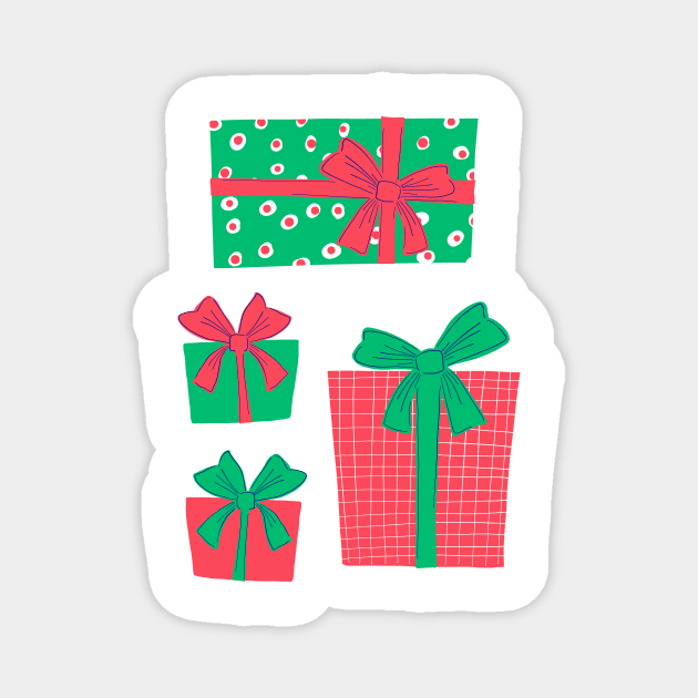 Holiday Gifts Magnet by Jacqueline Hurd