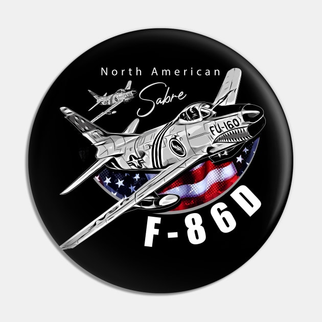 North American F-86D Sabre Vintage Aircraft Pin by aeroloversclothing