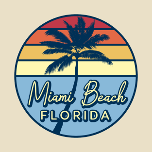 Miami Beach Florida Retro Sunset T-Shirt