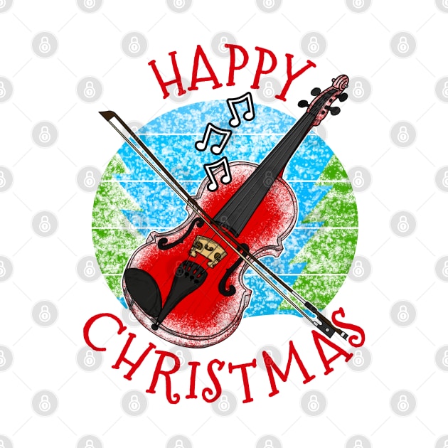 Christmas Violin Violinist String Musician Xmas 2022 by doodlerob