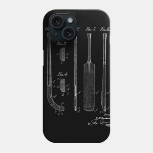 Hockey Stick Cricket Bat Vintage Patent Drawing Phone Case