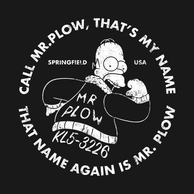 Mr. Plow B/W Logo by Zachterrelldraws