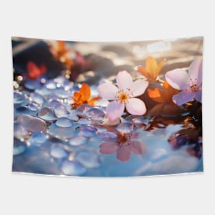 Wild flower Water Lake Nature Serene Tapestry