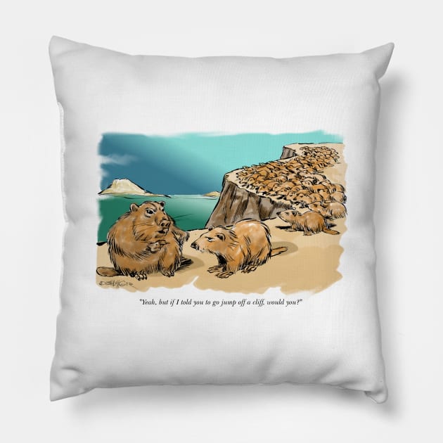 Listen only to the sound of my voice. Pillow by Steerhead