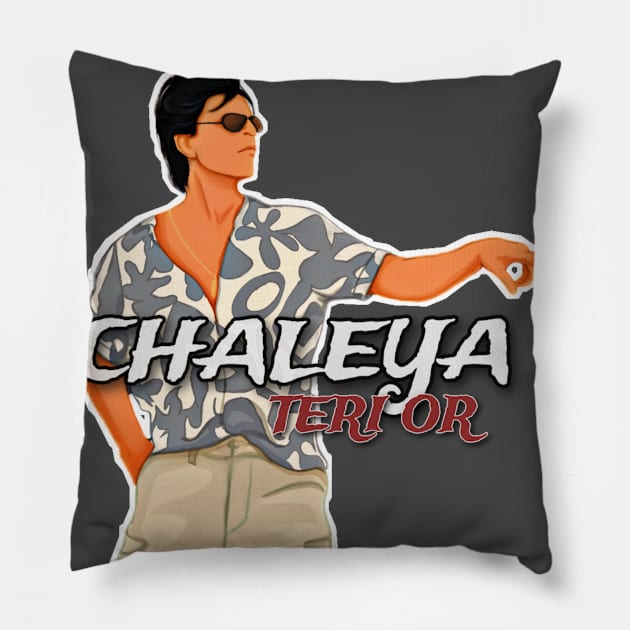 Shah Rukh Khan from jawan.. theme - chaleya teri or Pillow by ARTCHAN 