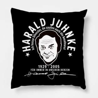 Harald Juhnke Portrait Logo - „Ich hasse Silvester“ Quote Design Pillow