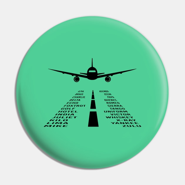 Pilot Phonetic Alphabet Merch Pin by rinaerwina