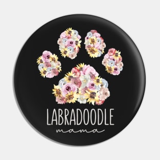 Labradoodle Mama Floral Paw Dog Mom Pin