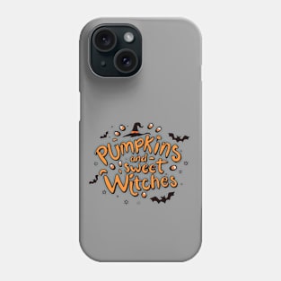 Magical Halloween Mood: Pumpkins and Sweet Witches Phone Case