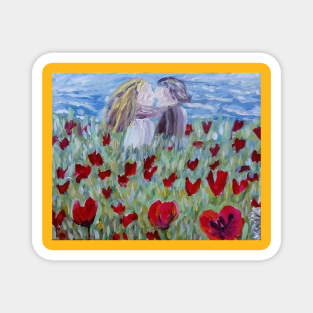 lovers with poppies Magnet