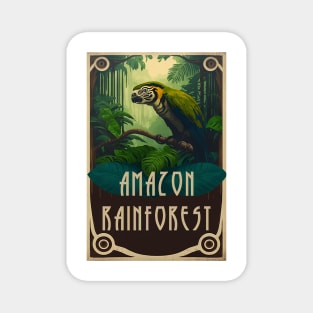 Amazon Rainforest Vintage Travel Art Poster Magnet