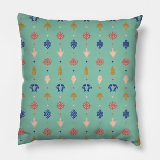 8 Auspicious Symbols (pattern) - Lotus Pink Pillow