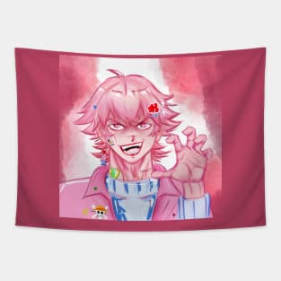 the anime boy in kawaii pink portrait style ecopop Tapestry