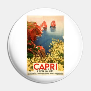 CAPRI ITALY Island Of The Sun Vintage Art Deco Travel Pin