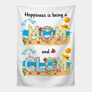 Happiness Is Being A Mom And Glam Summer Beach Happy Mother's Tapestry