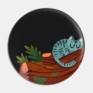 sleepy woodsy cat Pin